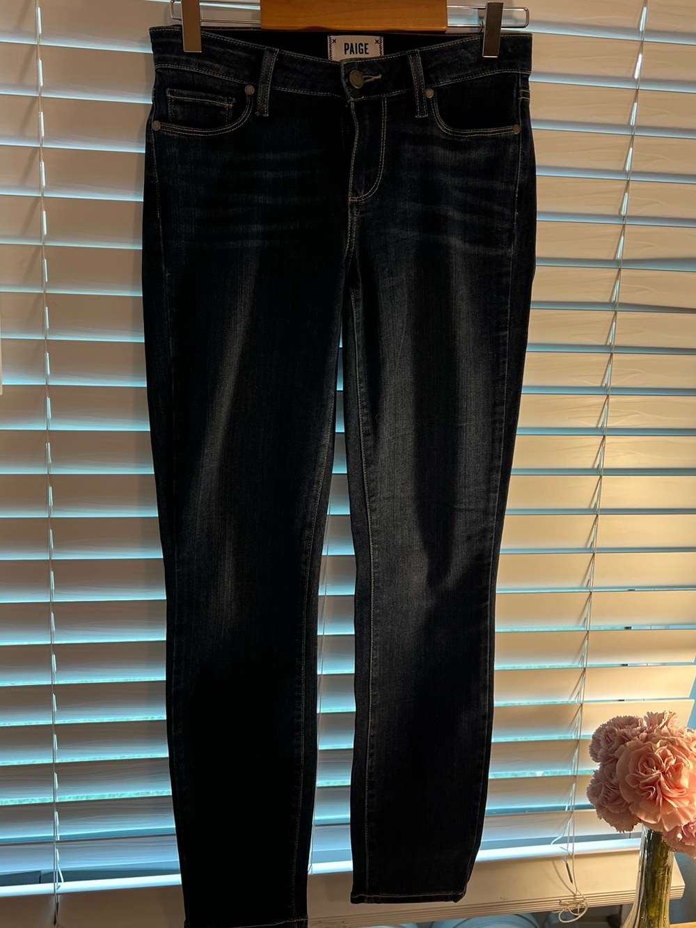 PAIGE Black Skinny Jeans with Subtle Fading